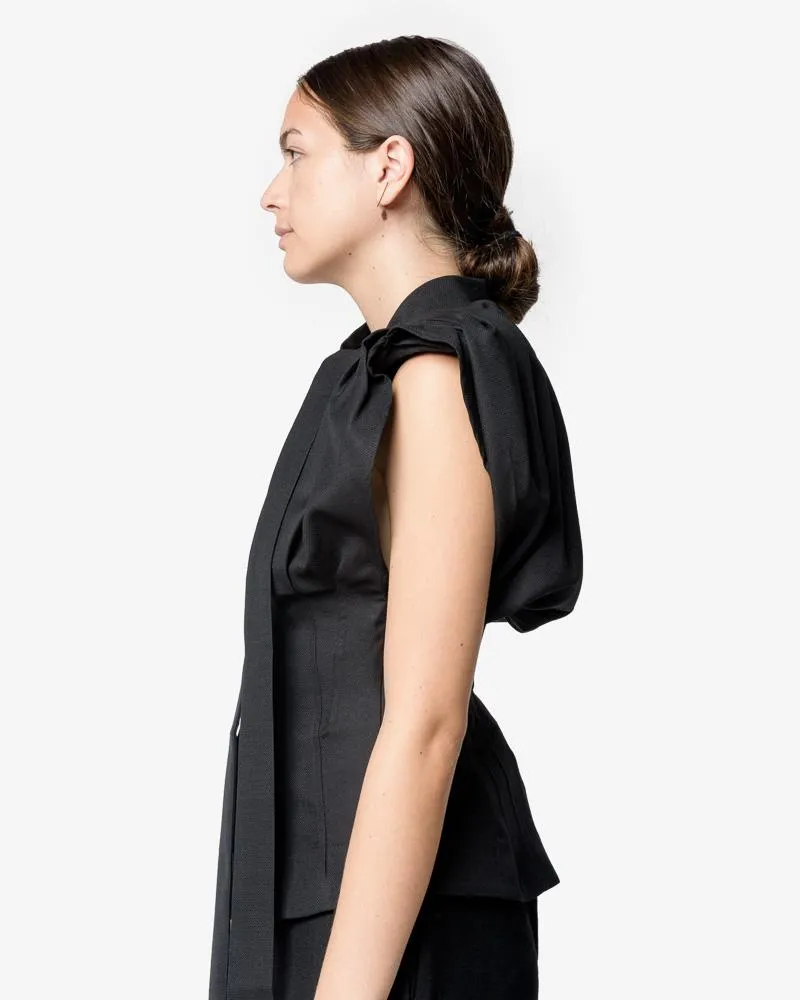 Le Haut Plisse Top in Black