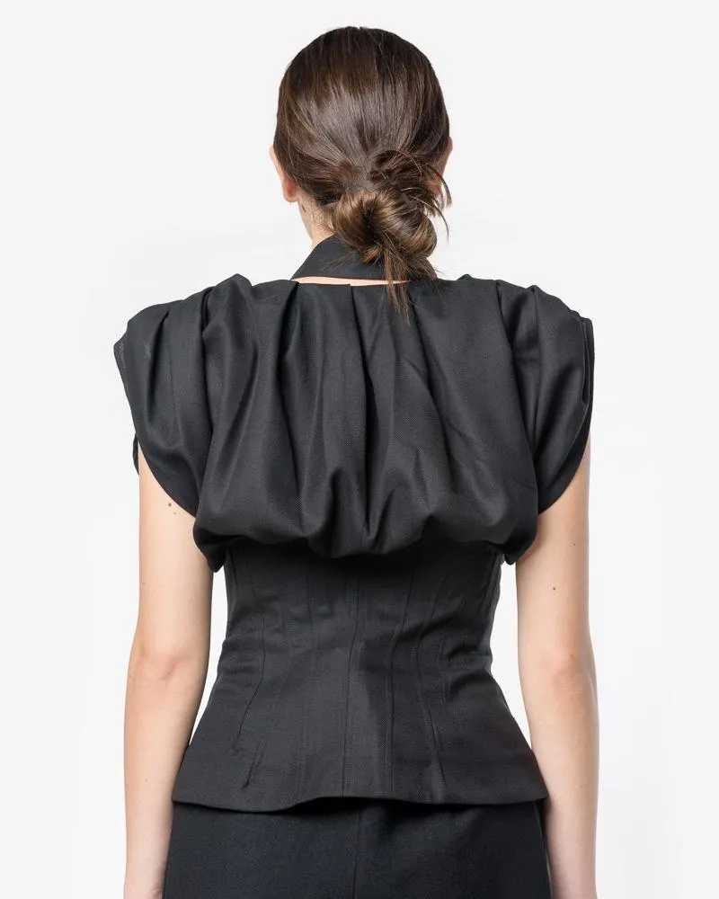Le Haut Plisse Top in Black