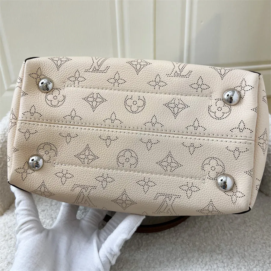 LV Hina PM in Creme Beige Mahina Perforated Calf Leather and Brown Trim