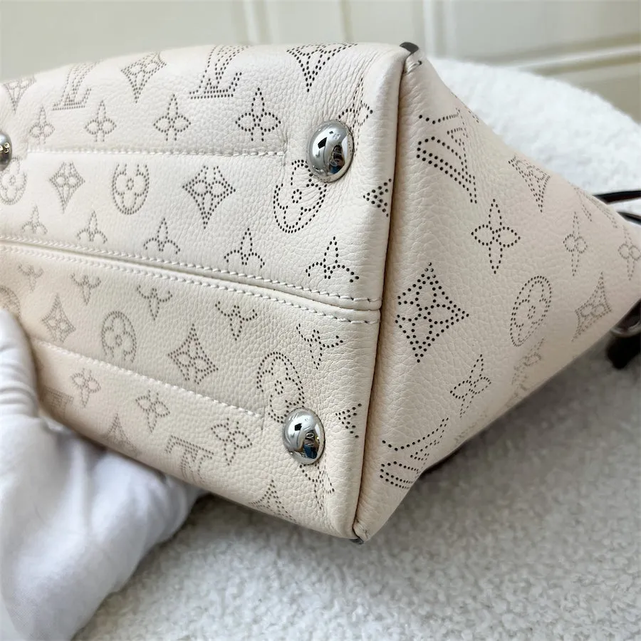 LV Hina PM in Creme Beige Mahina Perforated Calf Leather and Brown Trim