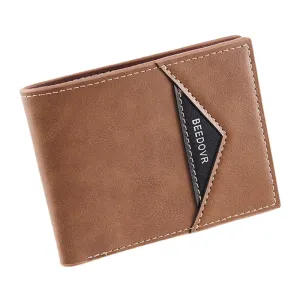 Men Bifold Short RFID Antimagnetic Wallet Vintage Multi-card Slots Card Holder Money Clip