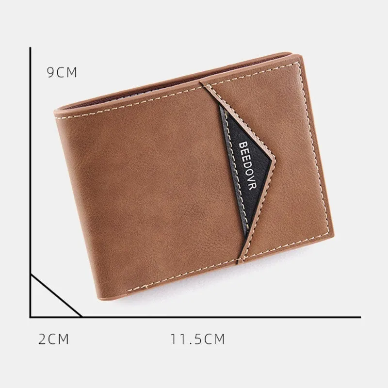 Men Bifold Short RFID Antimagnetic Wallet Vintage Multi-card Slots Card Holder Money Clip