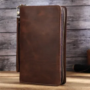 Men's Wallet Leather Purse Leather Hand Bag Clutch Bag Card Package Storage Bag For Gift