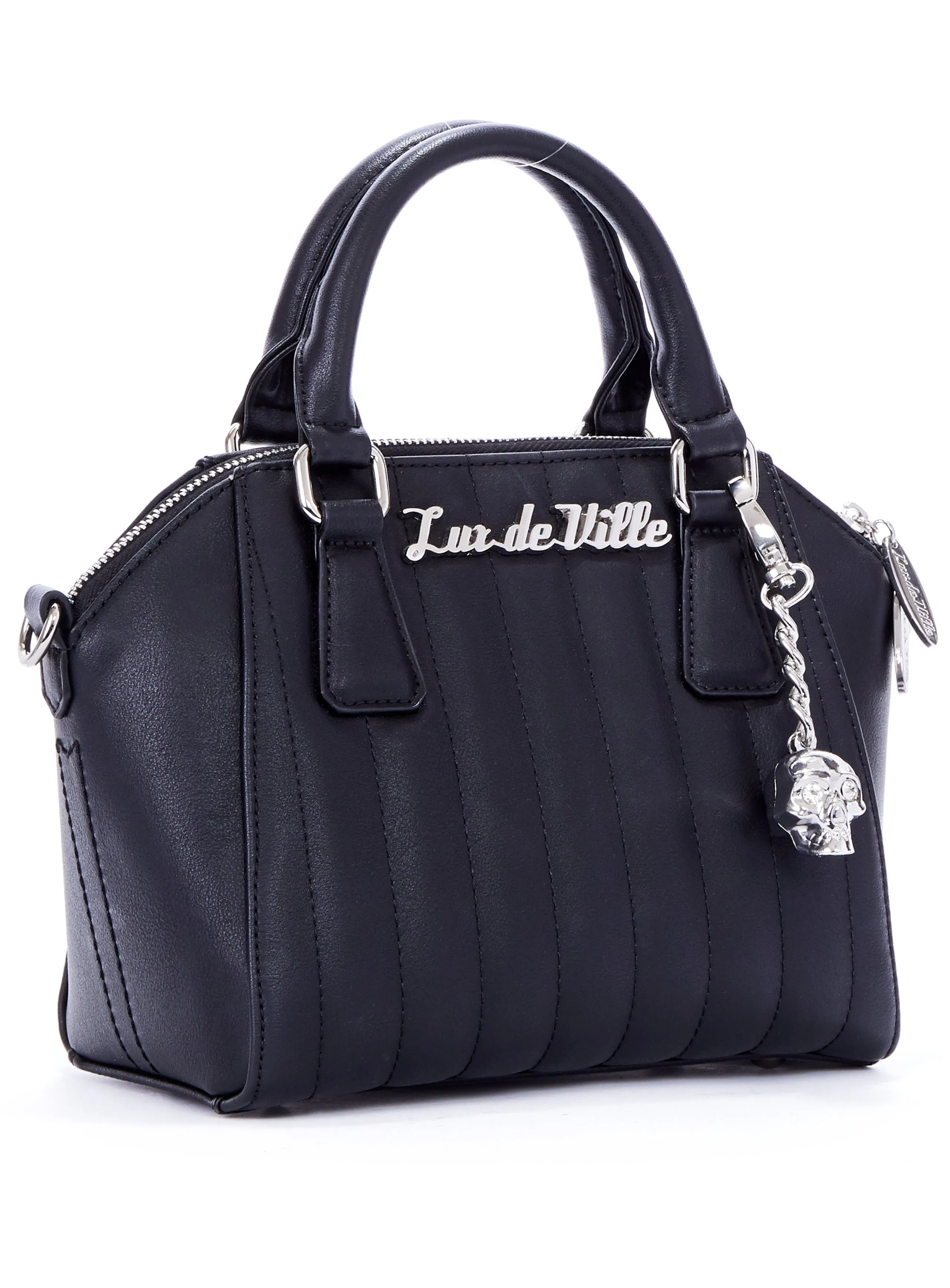 Mini Lady Vamp Tote in Matte Black by Lux De Ville (with crossbody strap)