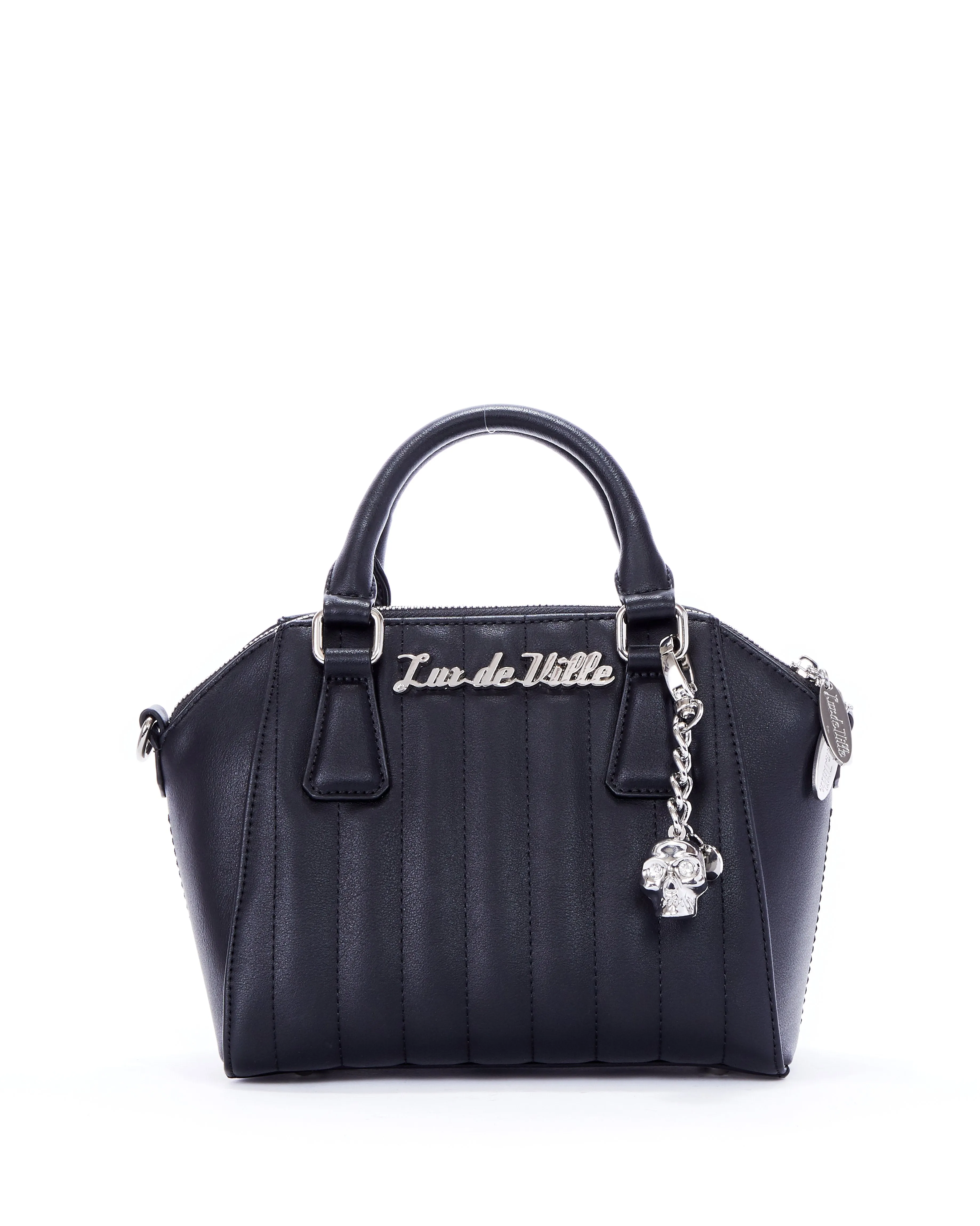 Mini Lady Vamp Tote in Matte Black by Lux De Ville (with crossbody strap)