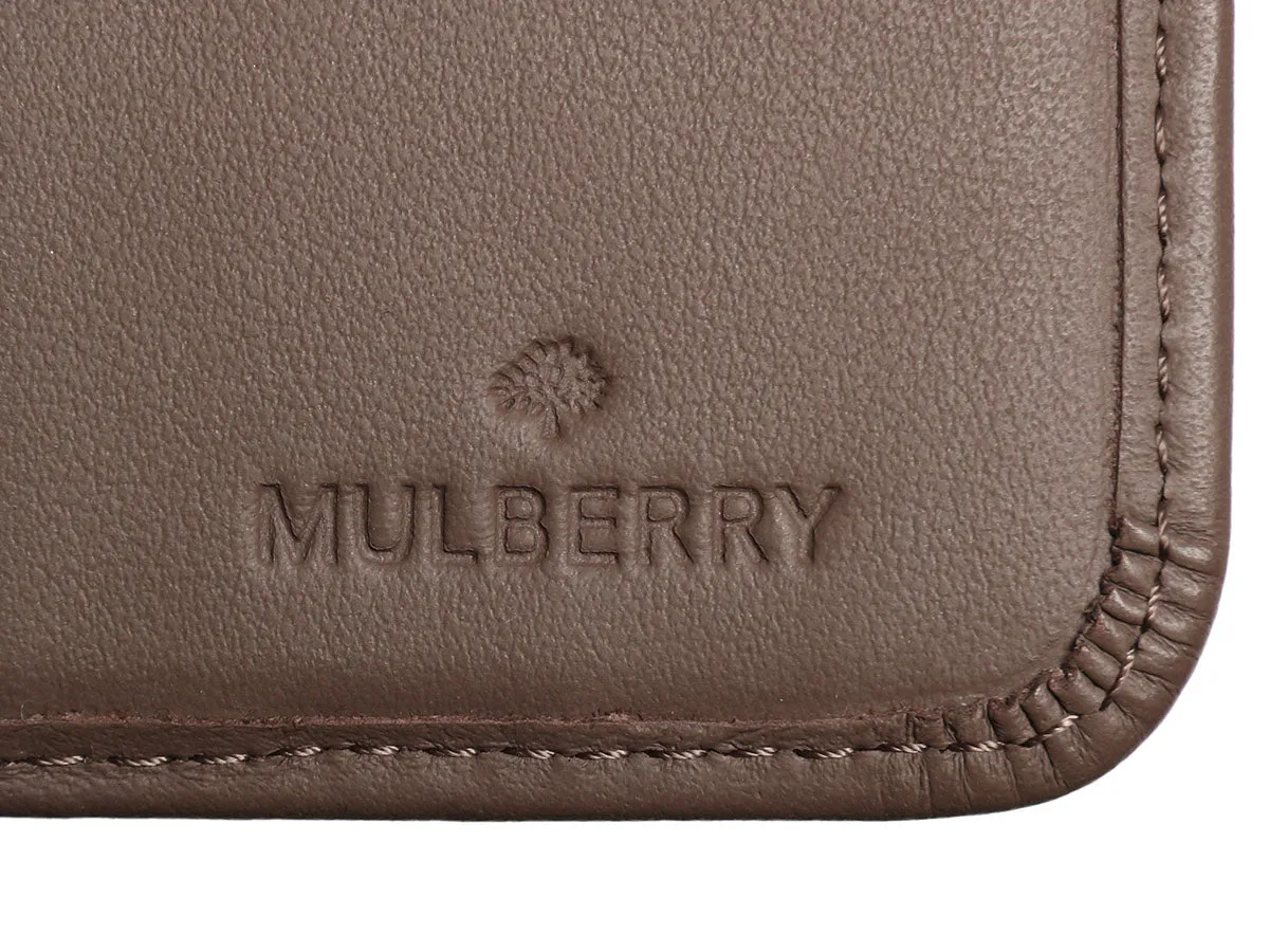 Mulberry Taupe Calfskin Blossom Zip Around Purse