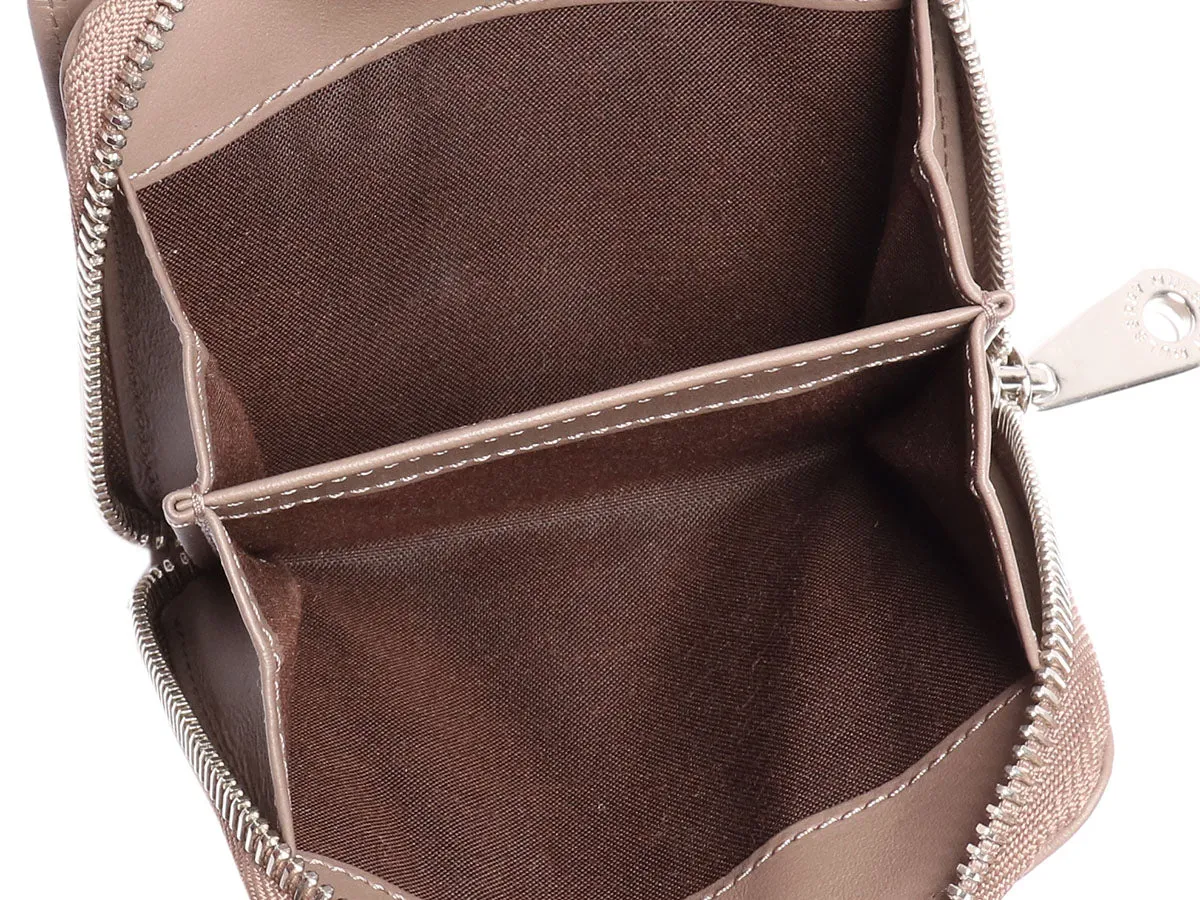 Mulberry Taupe Calfskin Blossom Zip Around Purse