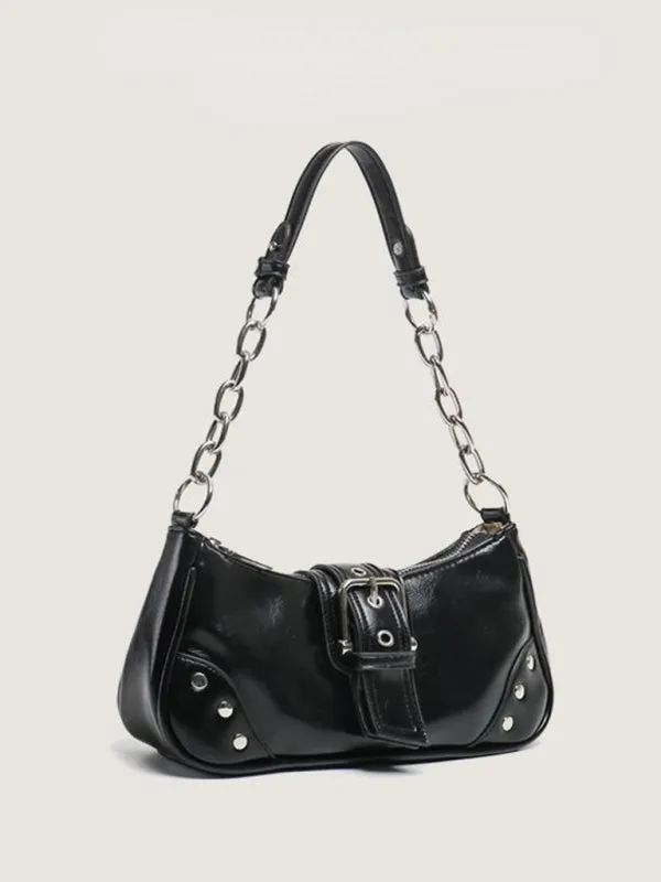 New bag niche texture baguette bag retro armpit bag