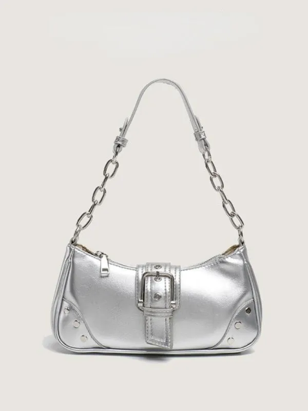 New bag niche texture baguette bag retro armpit bag