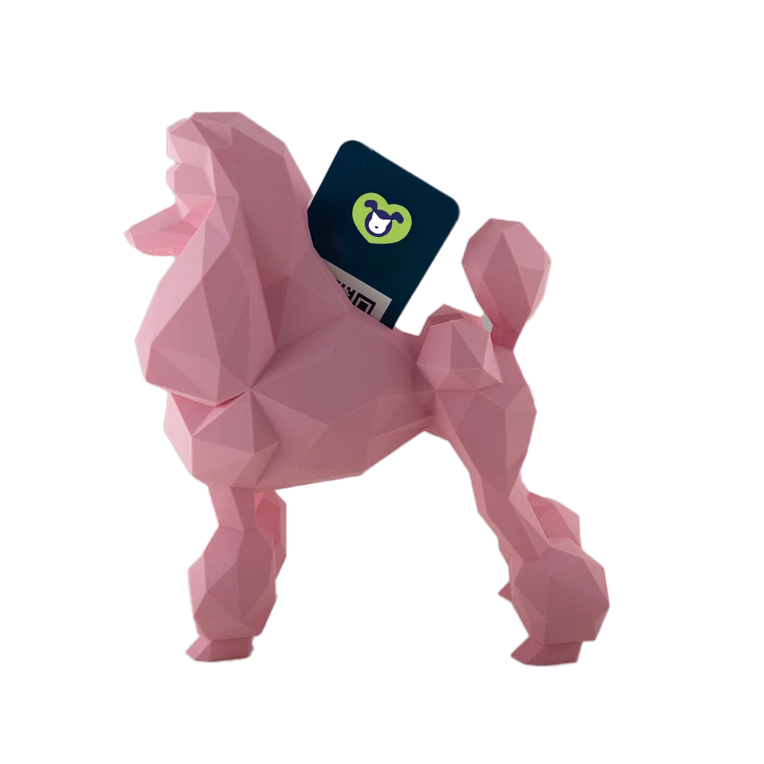 Poodle Business Card Holder Pink by Kumpe3D
