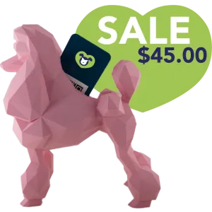 Poodle Business Card Holder Pink by Kumpe3D