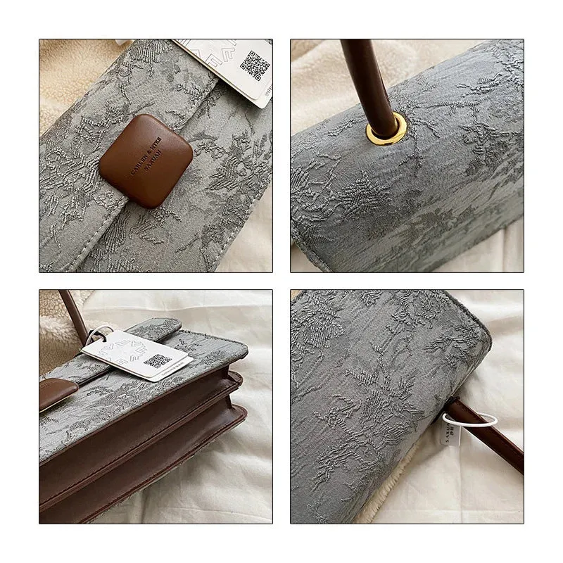 PU retro underarm baguette bag