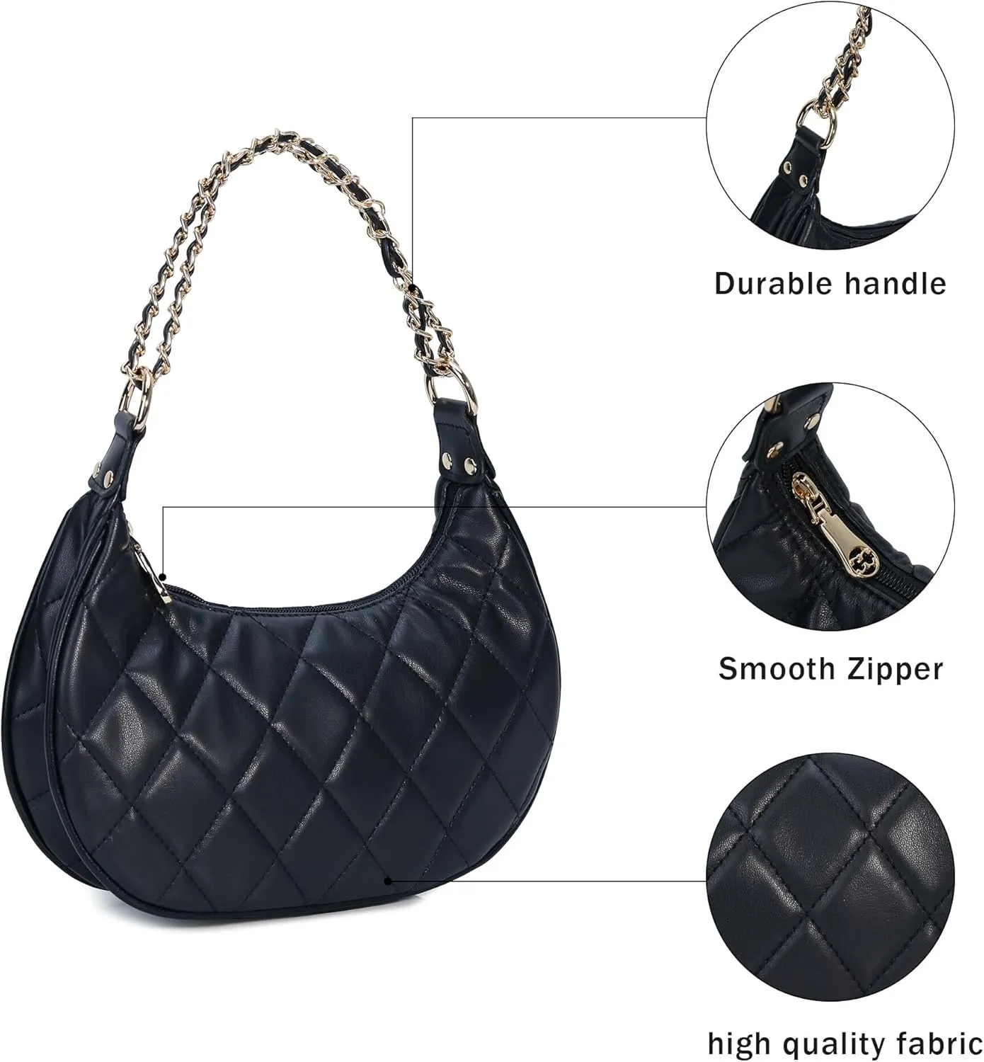 Purse Shoulder bag for women, Cute Mini Clutch Zipper Hobo Tote Handbags