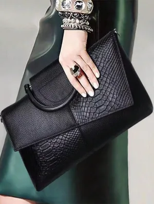 SHEIN Luxury Crocodile Pattern Pu Leather Crossbody Bag