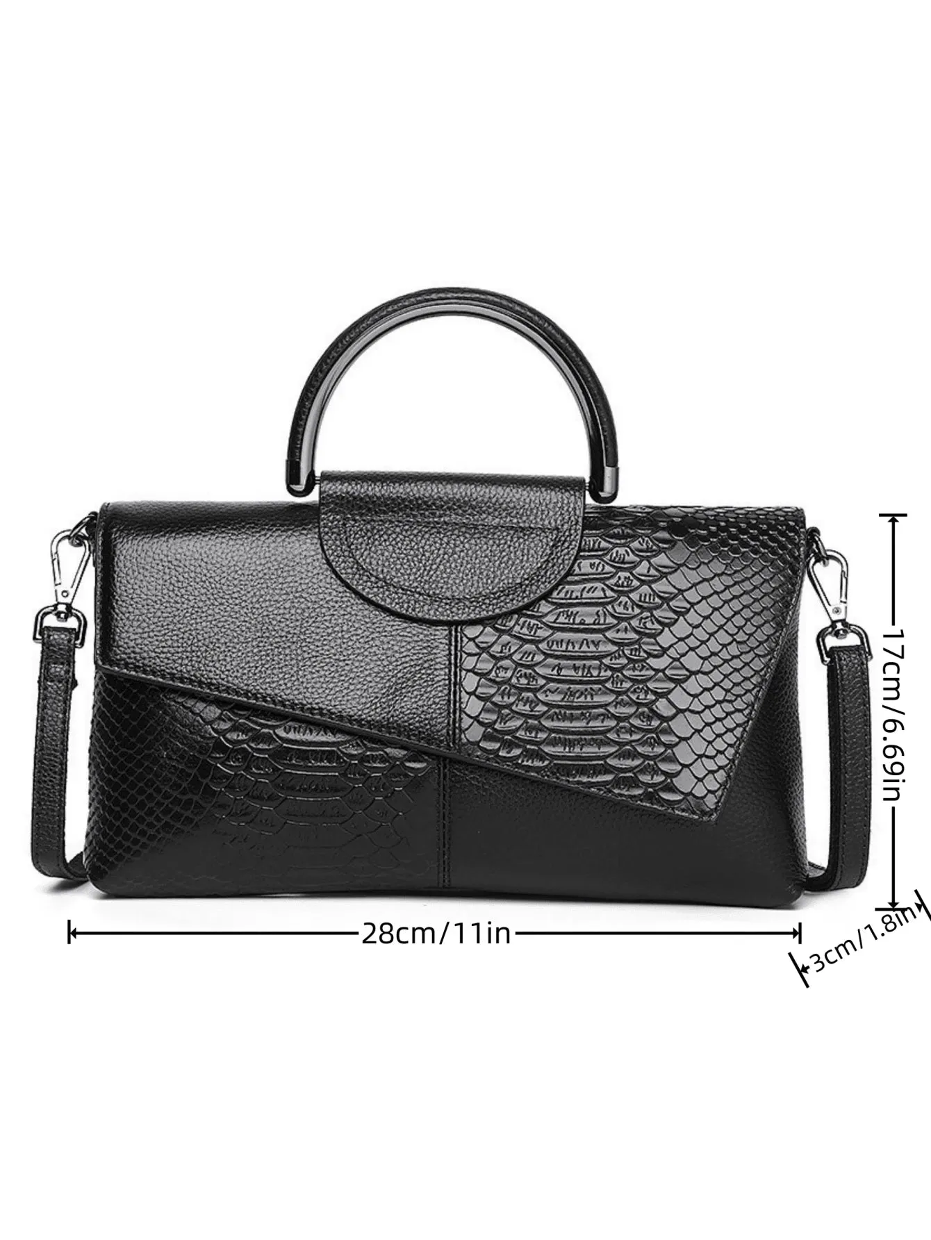 SHEIN Luxury Crocodile Pattern Pu Leather Crossbody Bag