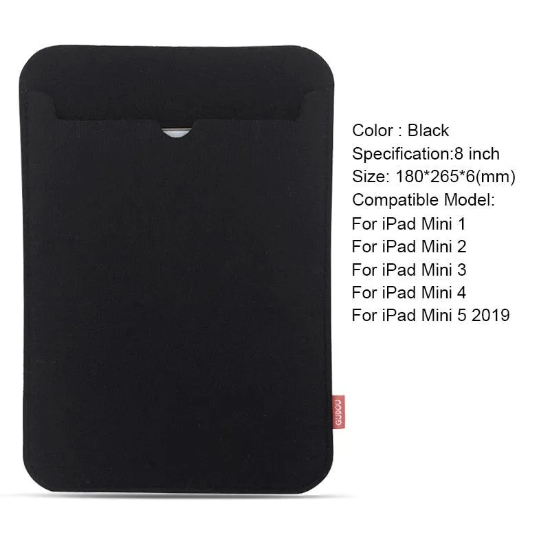 Sleeve Bag Case for iPad - Wool Felt Fabric Tablet Case