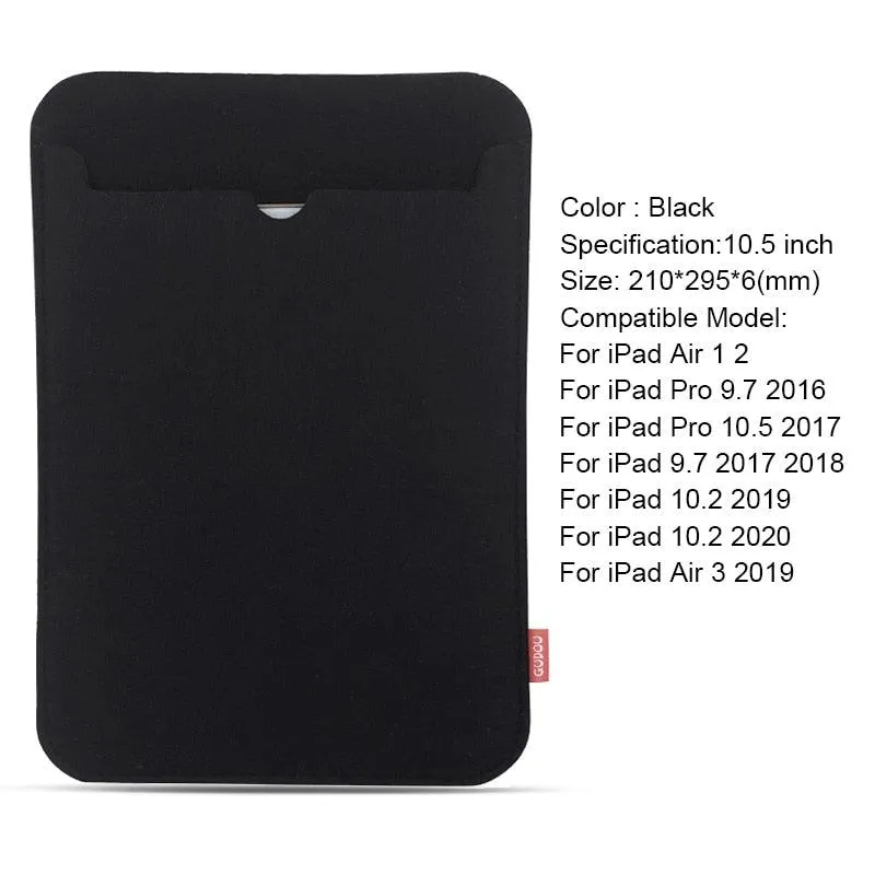 Sleeve Bag Case for iPad - Wool Felt Fabric Tablet Case