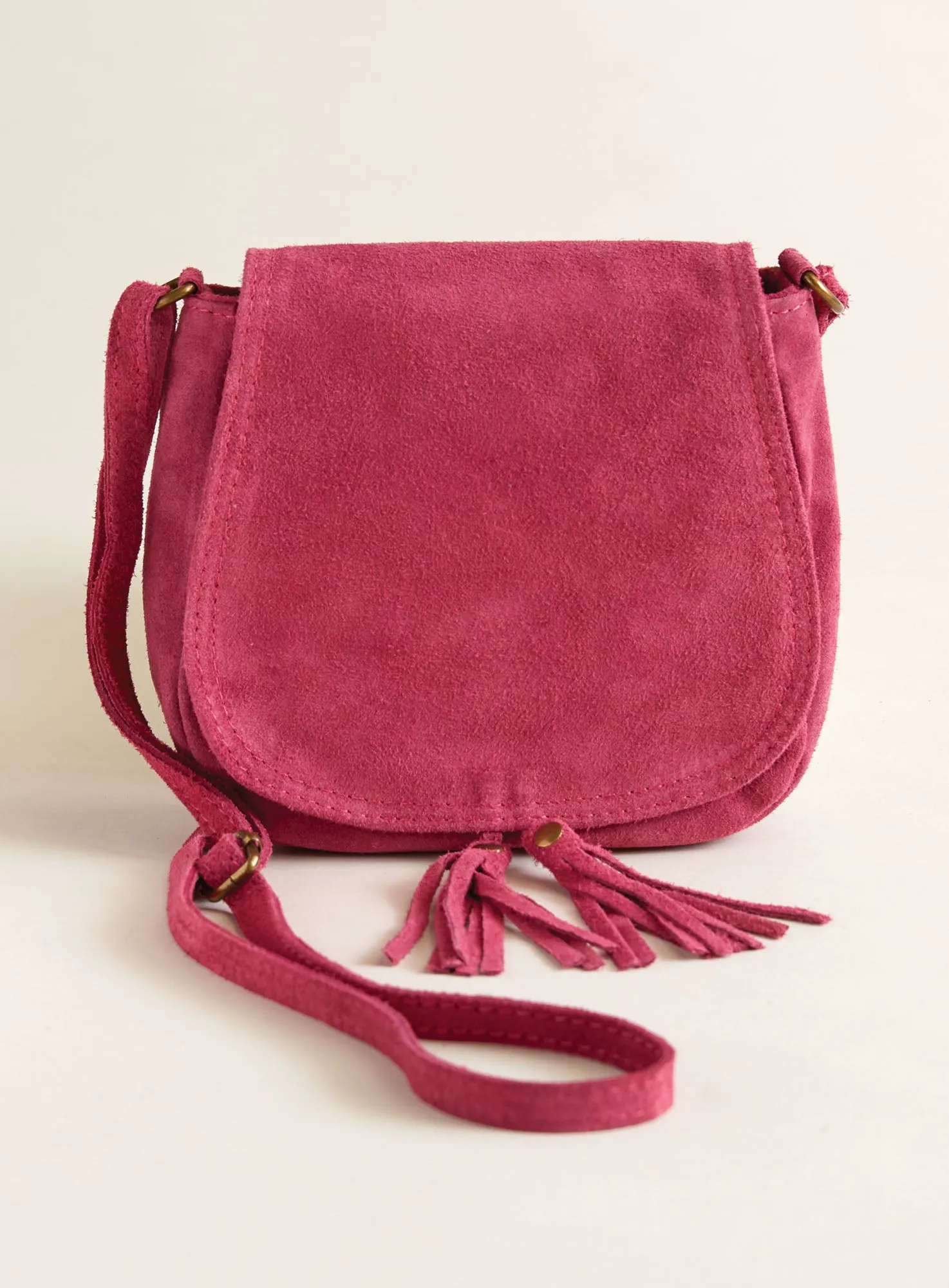 Suede Tassel Crossbody Bag