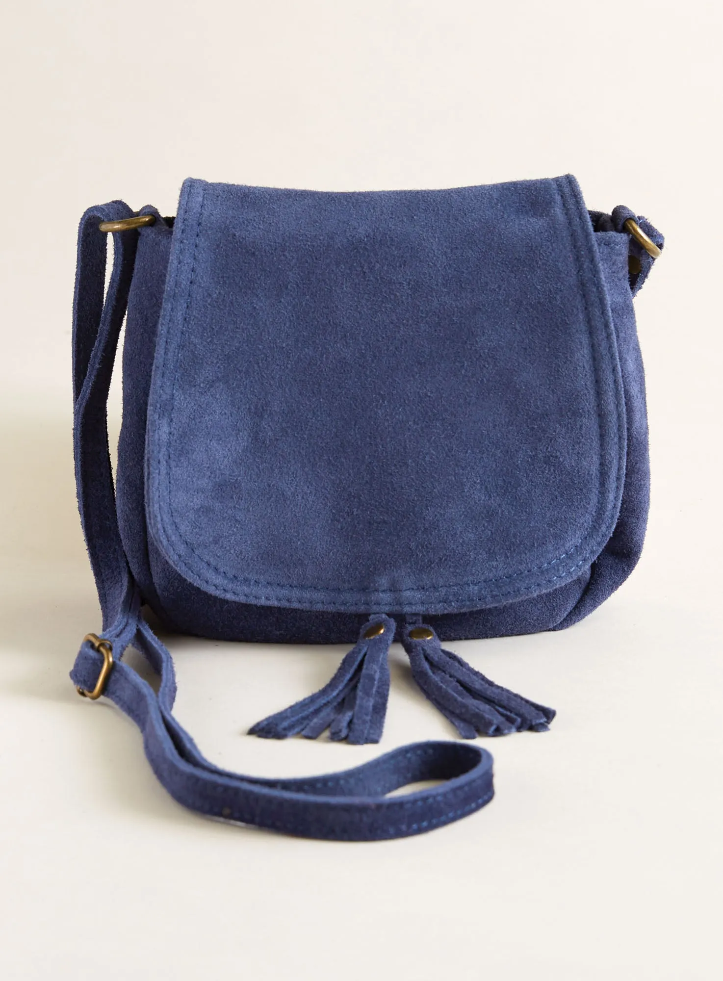 Suede Tassel Crossbody Bag