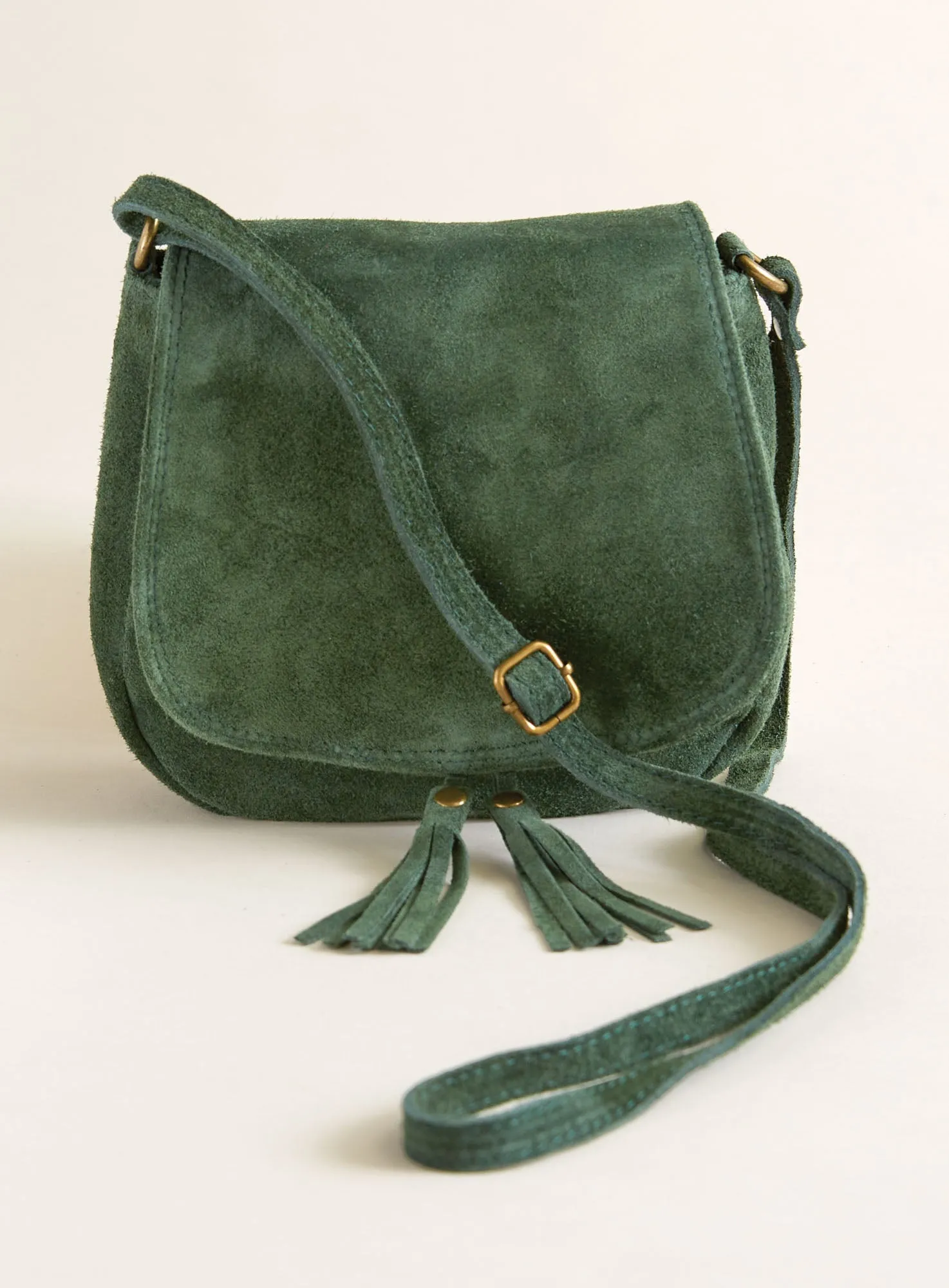 Suede Tassel Crossbody Bag