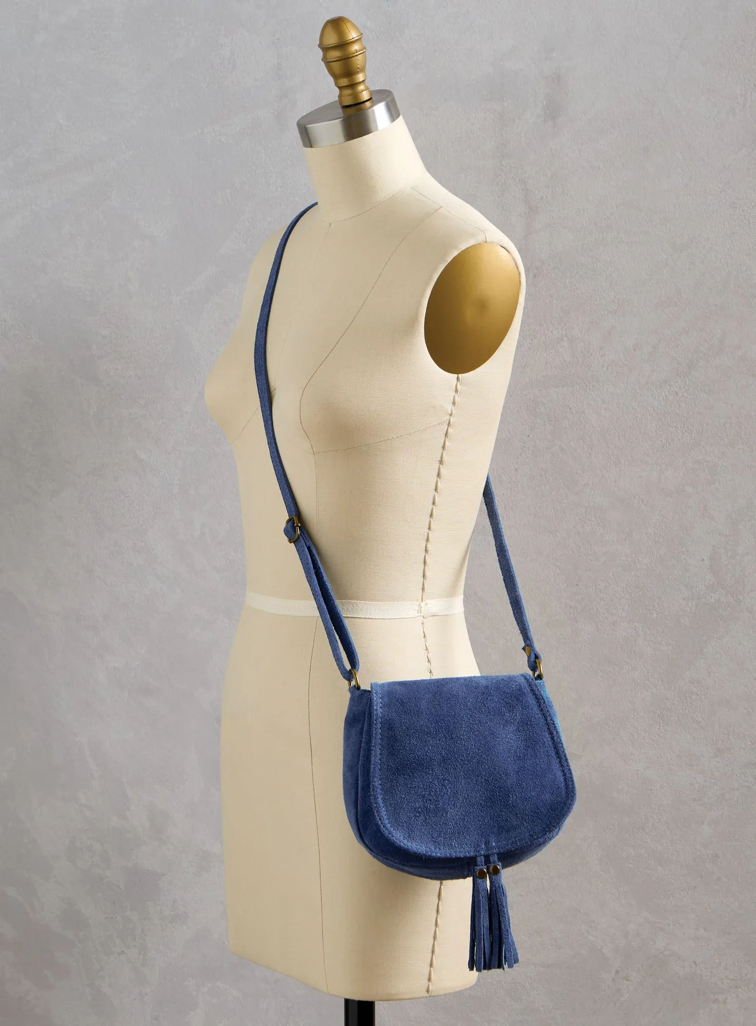 Suede Tassel Crossbody Bag