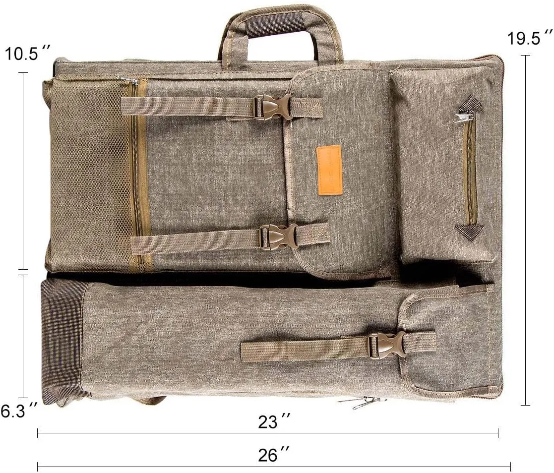 TRANSON Art Portfolio Case Artist Backpack Canvas Bag Large 26 x 19.5