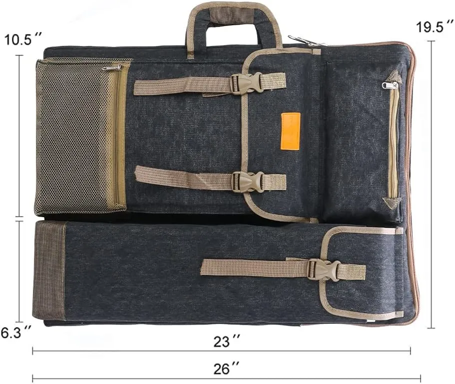 TRANSON Art Portfolio Case Artist Backpack Canvas Bag Large 26 x 19.5