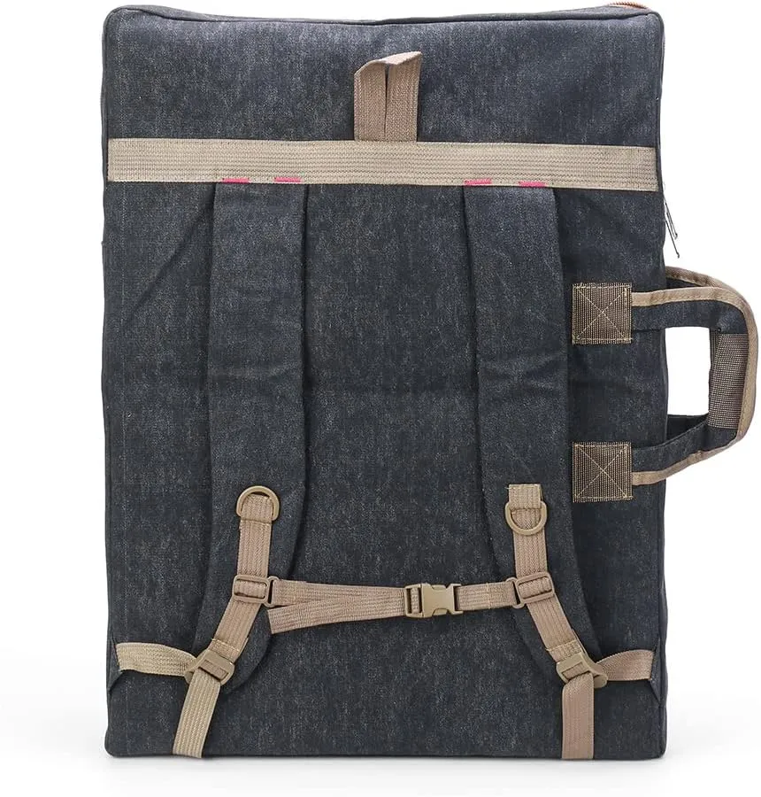 TRANSON Art Portfolio Case Artist Backpack Canvas Bag Large 26 x 19.5