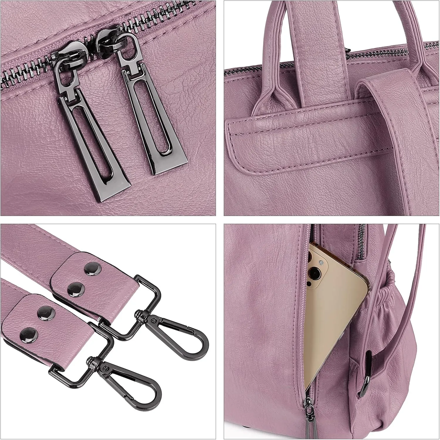 Uromee Travel Backpack Purse for Women Vegan Leather Ladies Fashion Tassel Shoulder Bag Convertible
