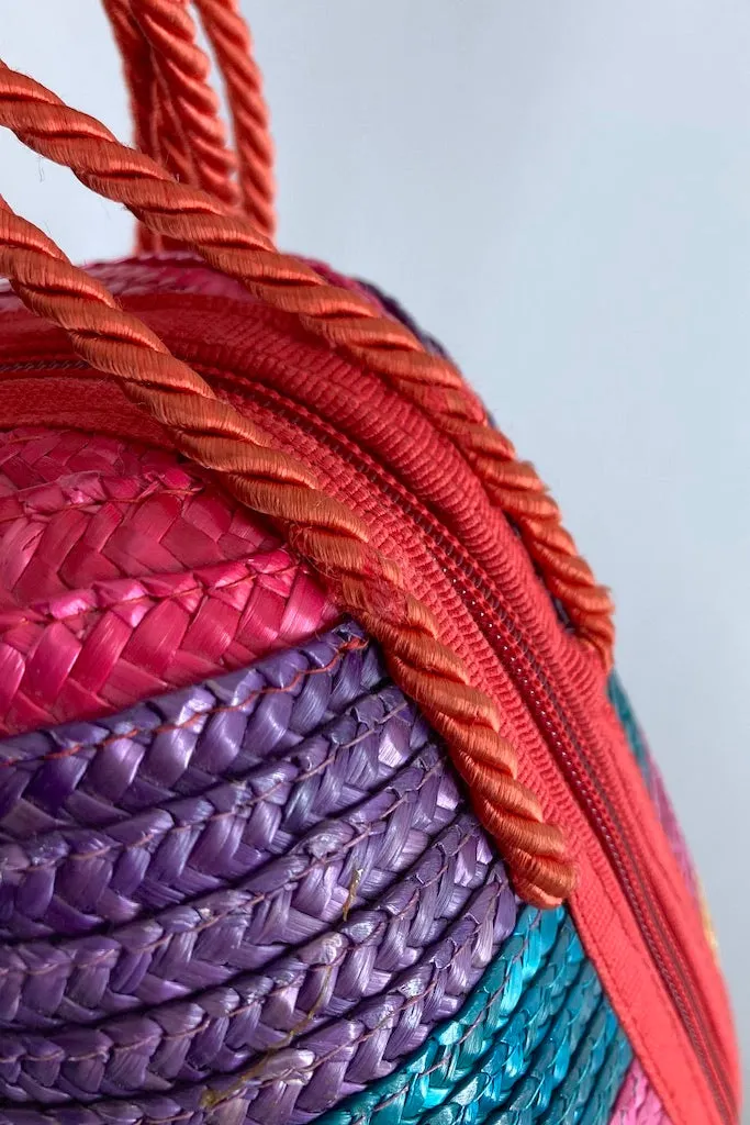 Vintage Liz Claiborne Rainbow Straw Purse