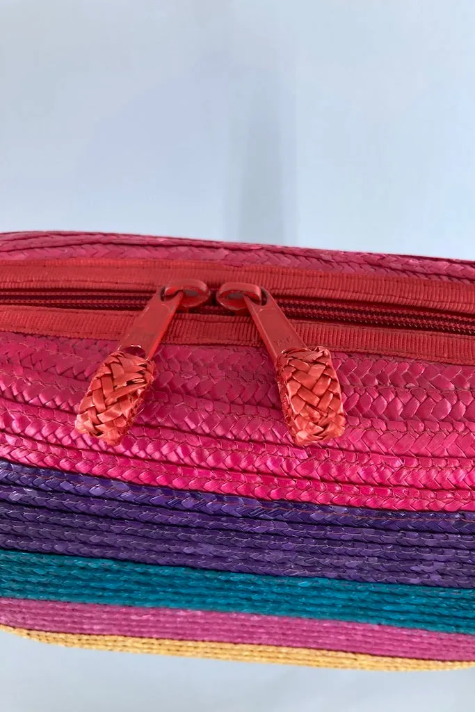 Vintage Liz Claiborne Rainbow Straw Purse