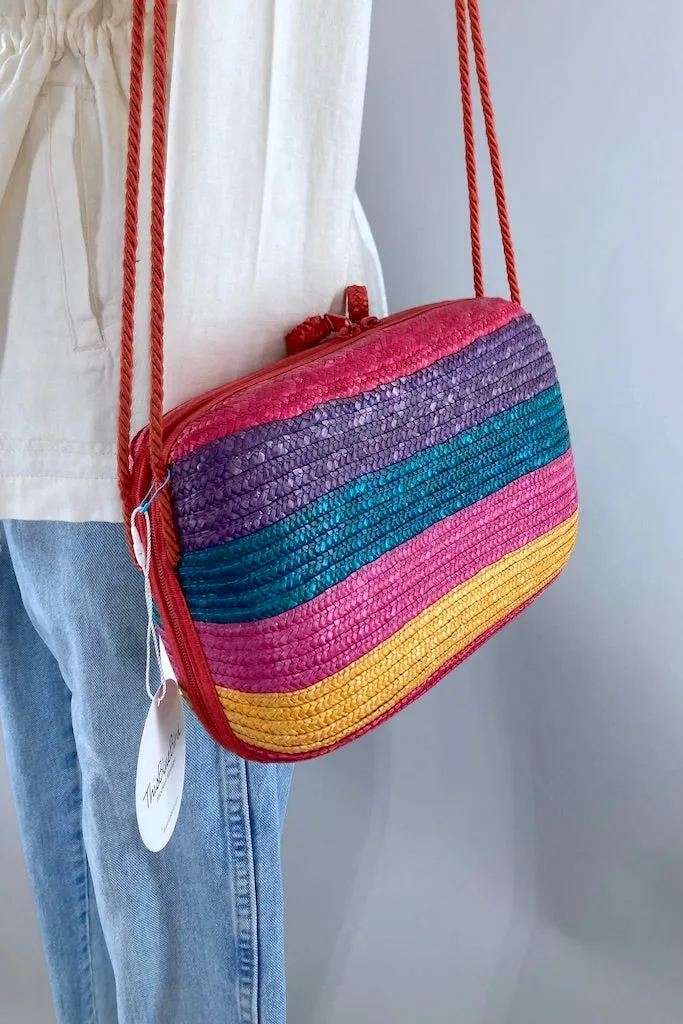 Vintage Liz Claiborne Rainbow Straw Purse