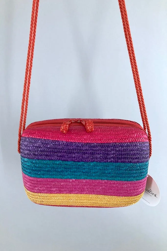 Vintage Liz Claiborne Rainbow Straw Purse
