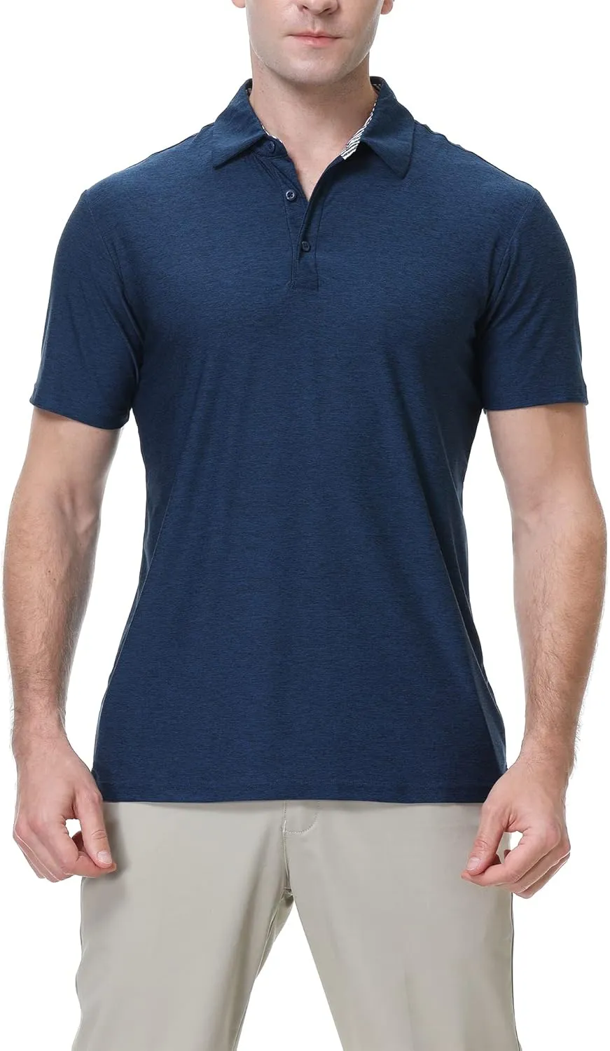 WARHORSEE Mens Golf Polo Shirts Short Sleeve Quick Dry, Performance Stretchy Casual Polo Shirts for Men