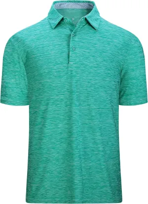 WARHORSEE Mens Golf Polo Shirts Short Sleeve Quick Dry, Performance Stretchy Casual Polo Shirts for Men