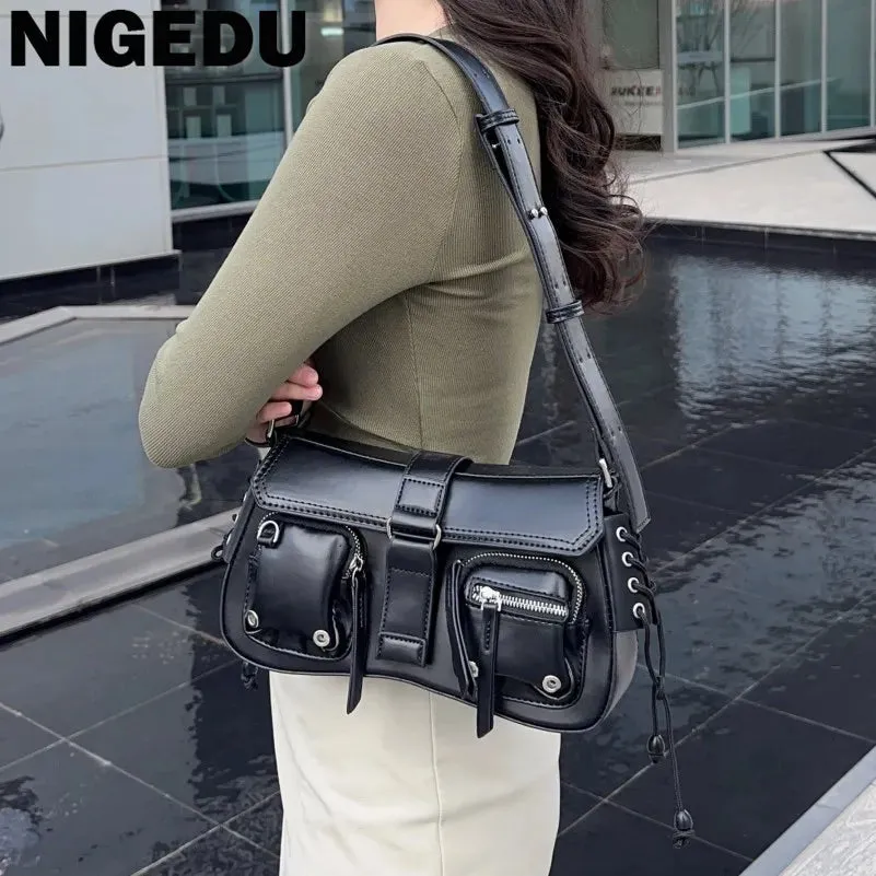 Women's Multiple Pockets Eco Leather Underarm Shoulder Bags
