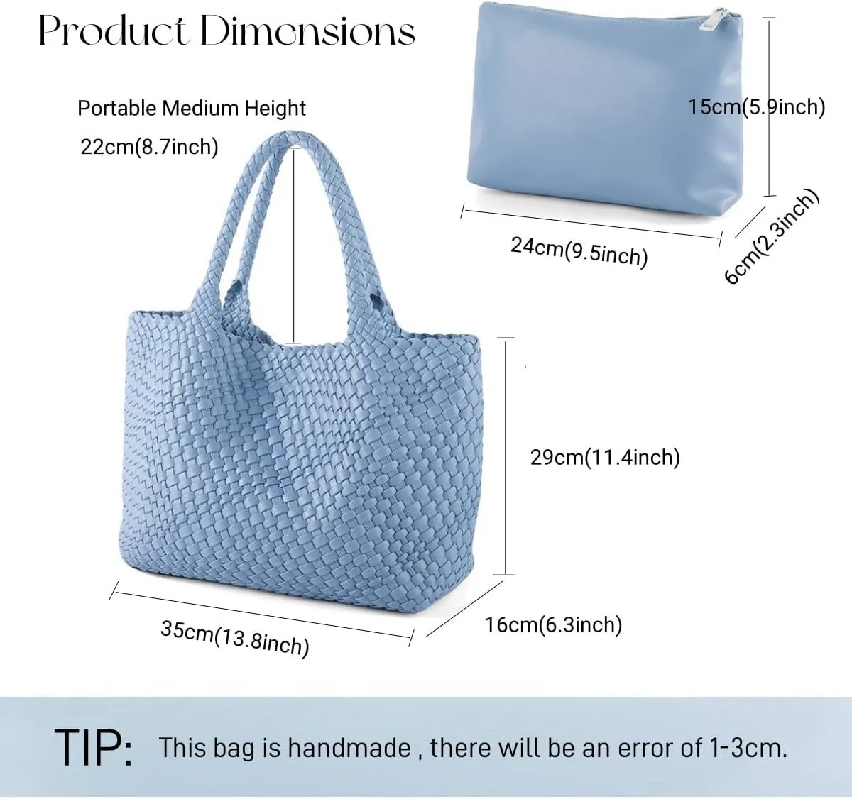 Woven Bag for WomenVegan Leather Handwoven Tote Bags with Purse Shopper Bag Large Shoulder bag